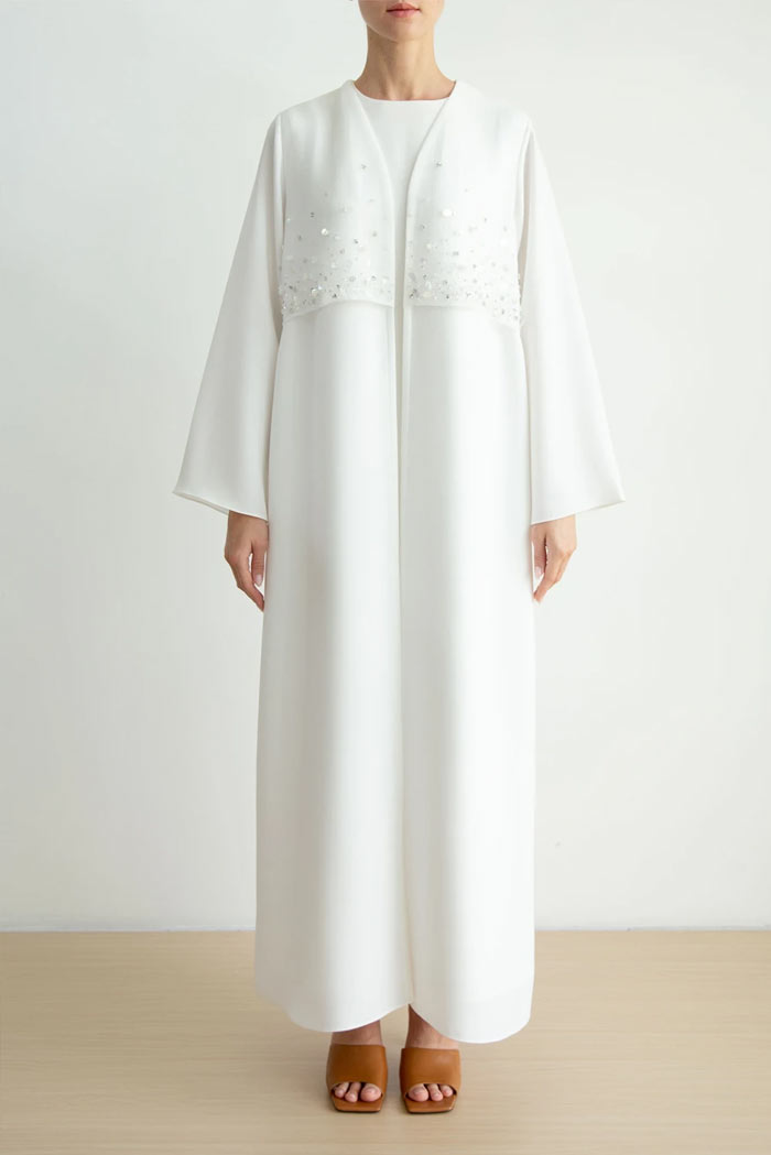 Waist Flap Organza Abaya With Embroidery From Anatomy